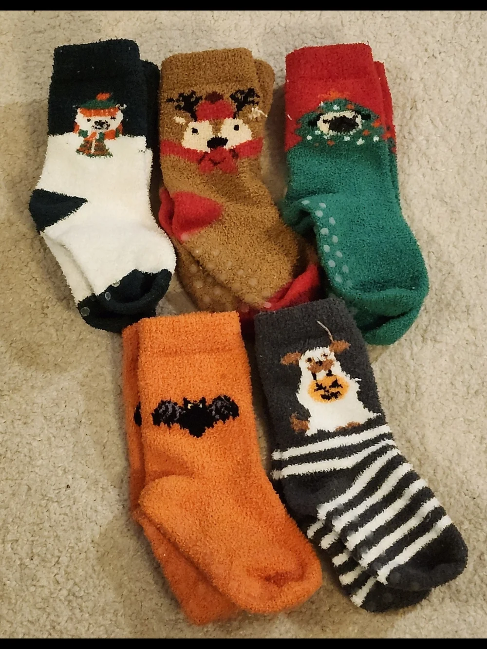 Toddler Holiday & Halloween Fuzzy Sock Set - 5 Pairs